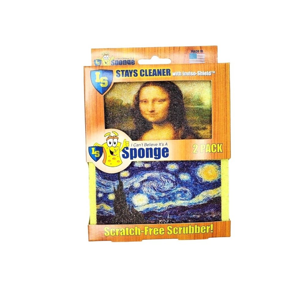 Rare I Can't Believe It's A Sponge Mona Lisa & Art Dish Decorative Sponge